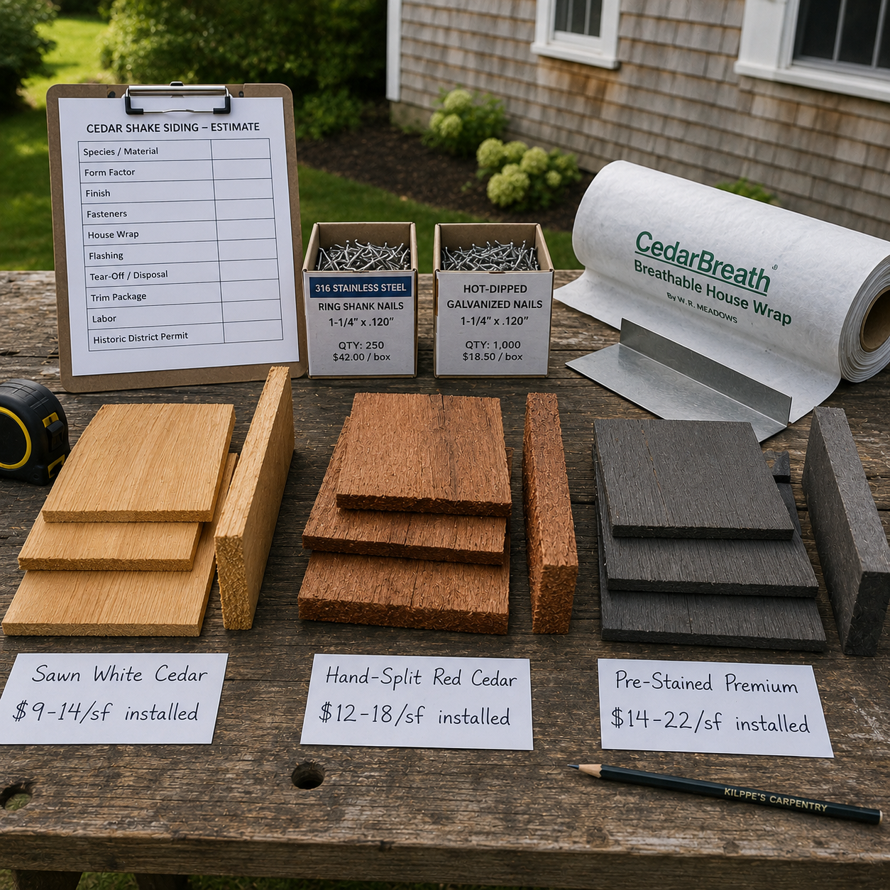 Cedar Shake Siding on Cape Cod, MA, WM Construction project in Centerville, MA