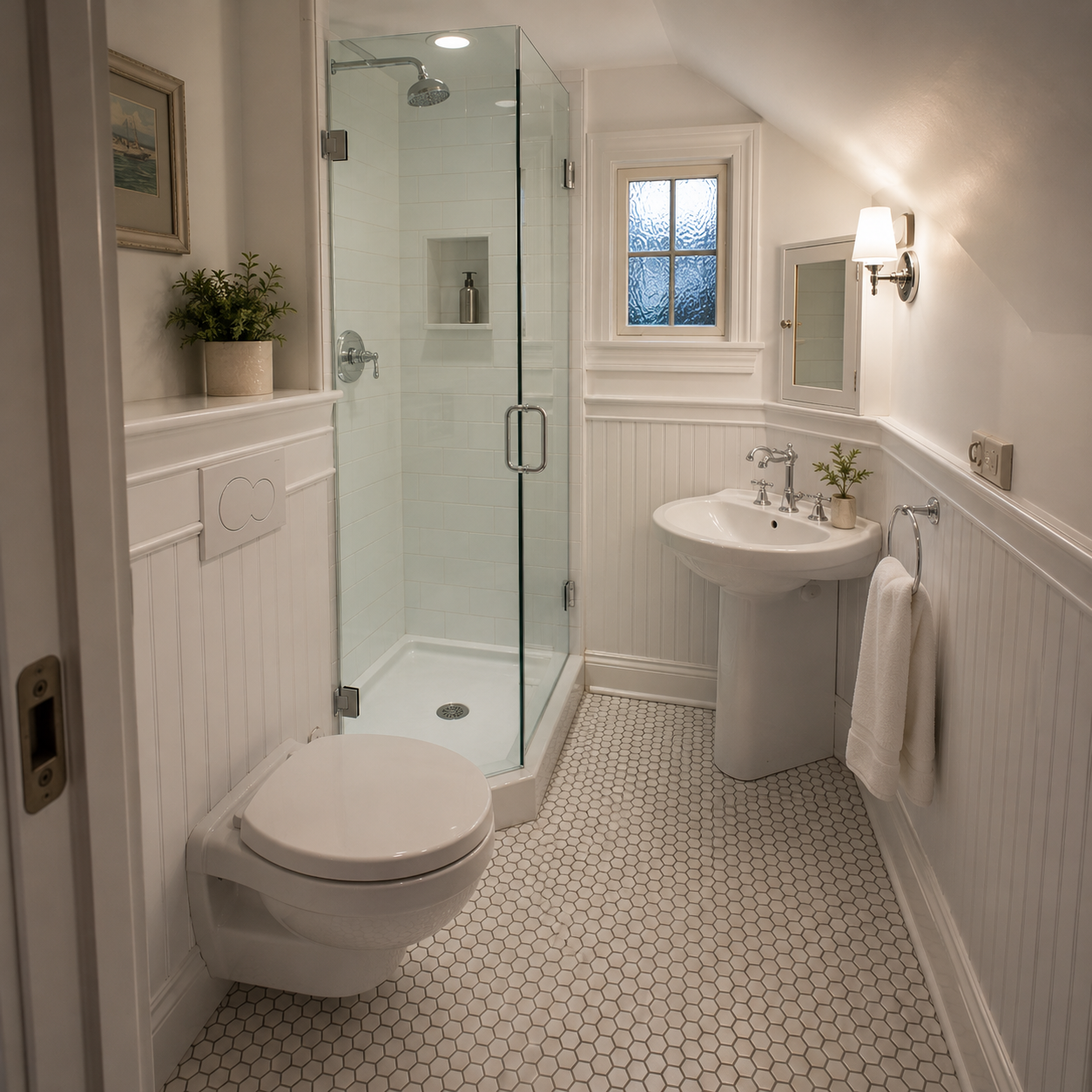 Original Cape Compact Bath (Under 40 sqft) by WM Construction, Centerville, MA