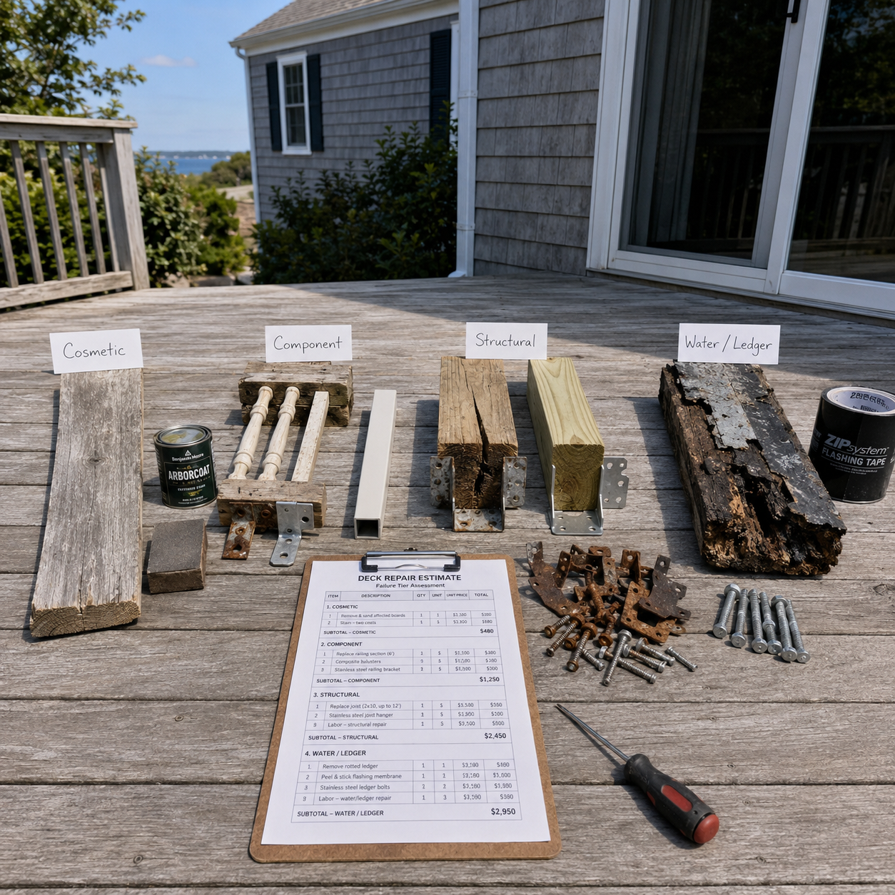 Deck Repair on Cape Cod, MA, WM Construction project in Centerville, MA