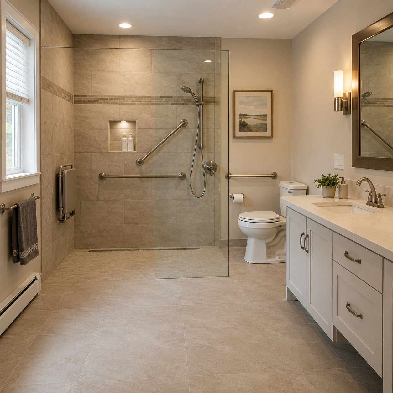 Aging-in-Place Master Bath by WM Construction, Centerville, MA