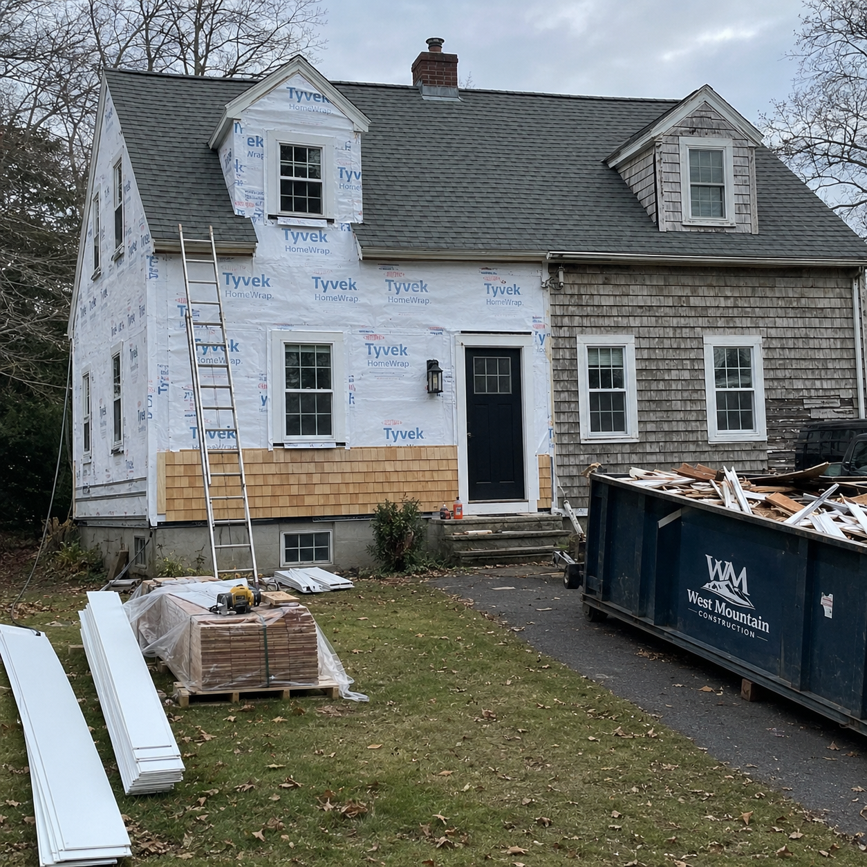 Full Home Siding Replacement by WM Construction, Centerville, MA