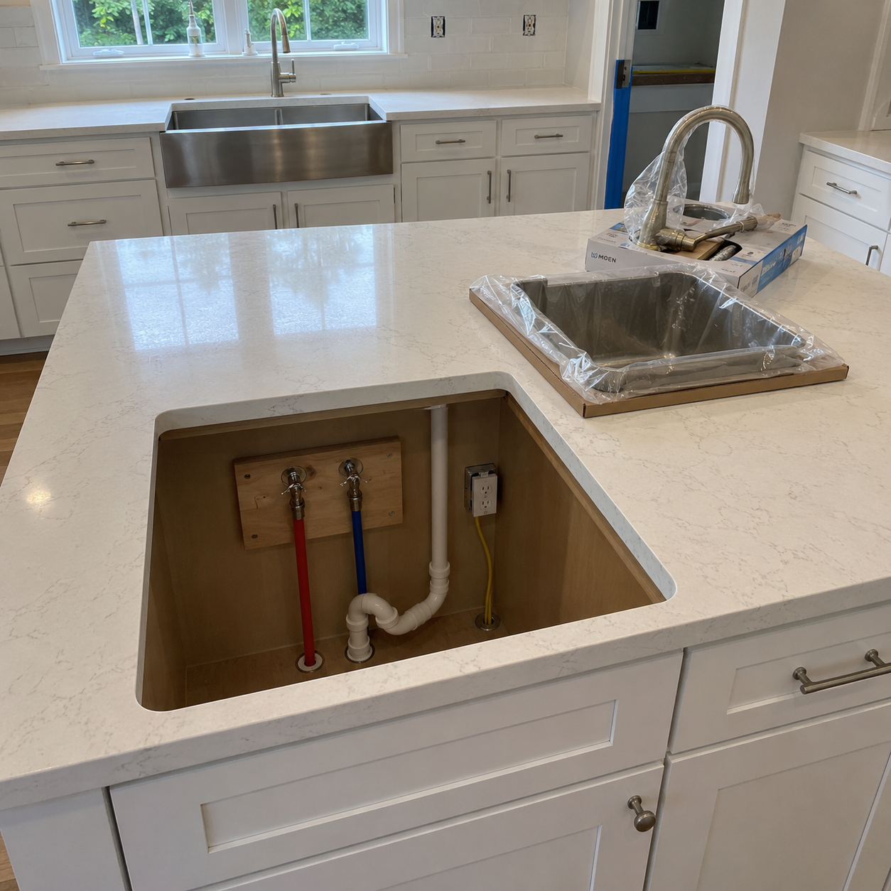 Prep Islands With Sink or Cooktop by WM Construction, Centerville, MA