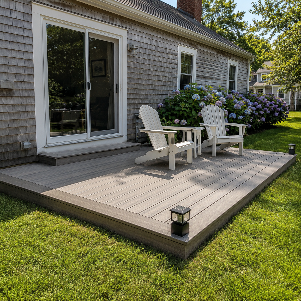 Ground-Level Deck by WM Construction, Centerville, MA