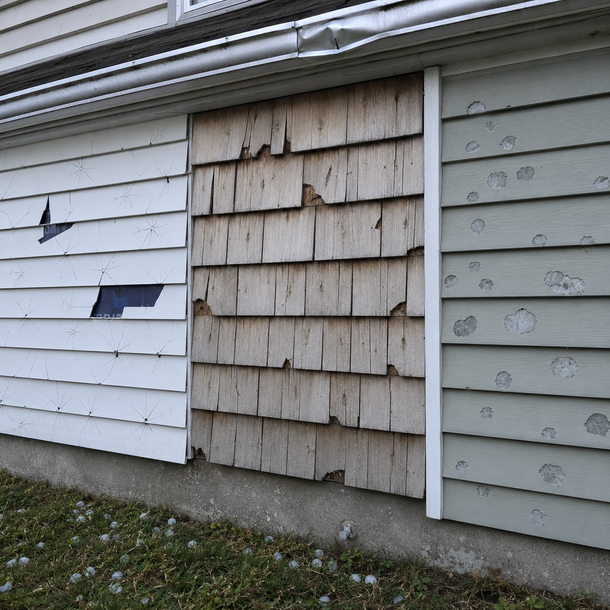 Hail and Ice Damage by WM Construction, Centerville, MA