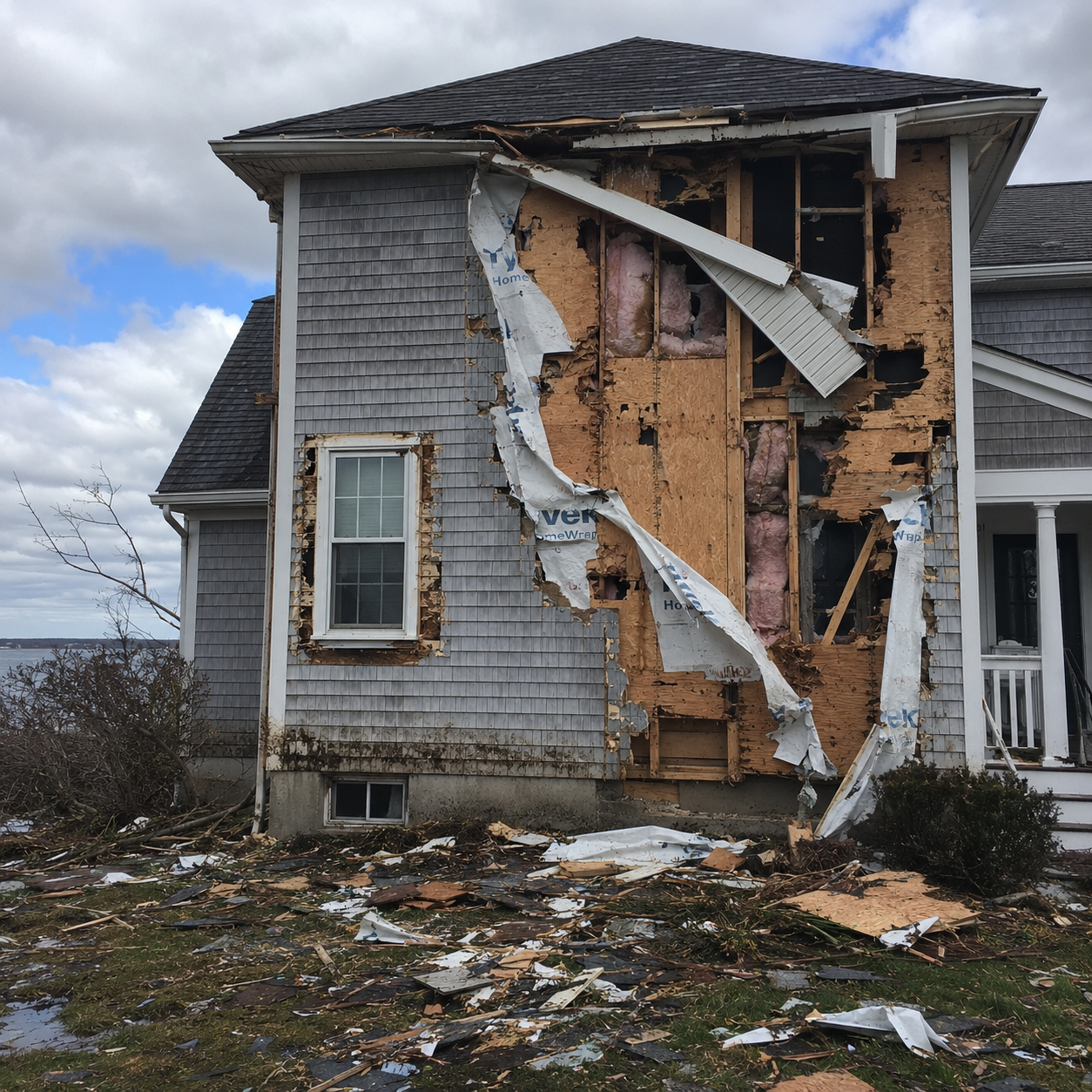 Hurricane Wind Damage by WM Construction, Centerville, MA