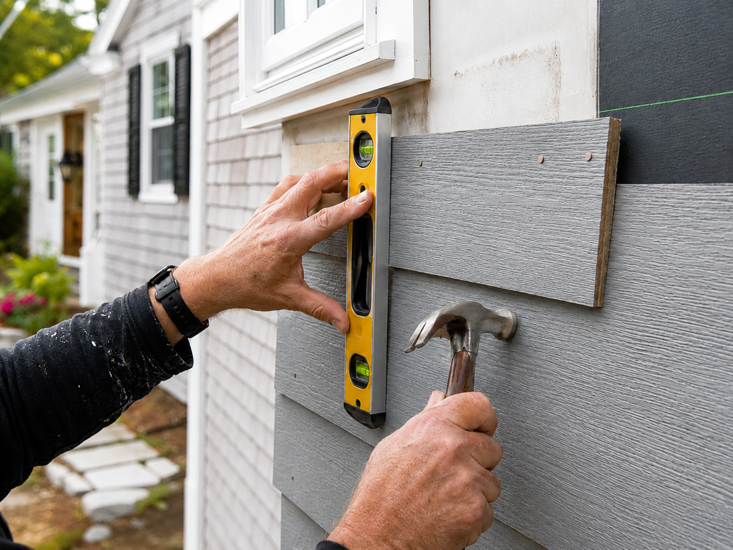 Vinyl siding installation on Cape Cod by West Mountain Construction, serving Dennis MA
