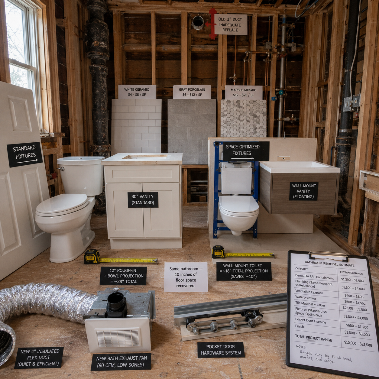 Small Bathroom Remodel on Cape Cod, MA, WM Construction project in Centerville, MA