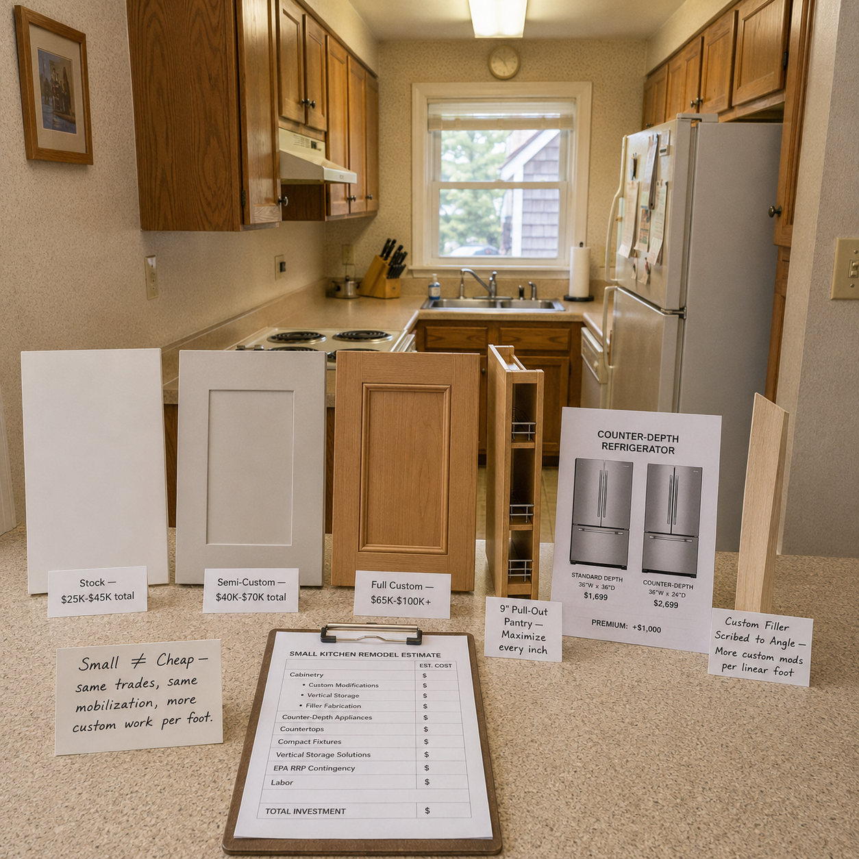 Small Kitchen Remodeling on Cape Cod, MA, WM Construction project in Centerville, MA