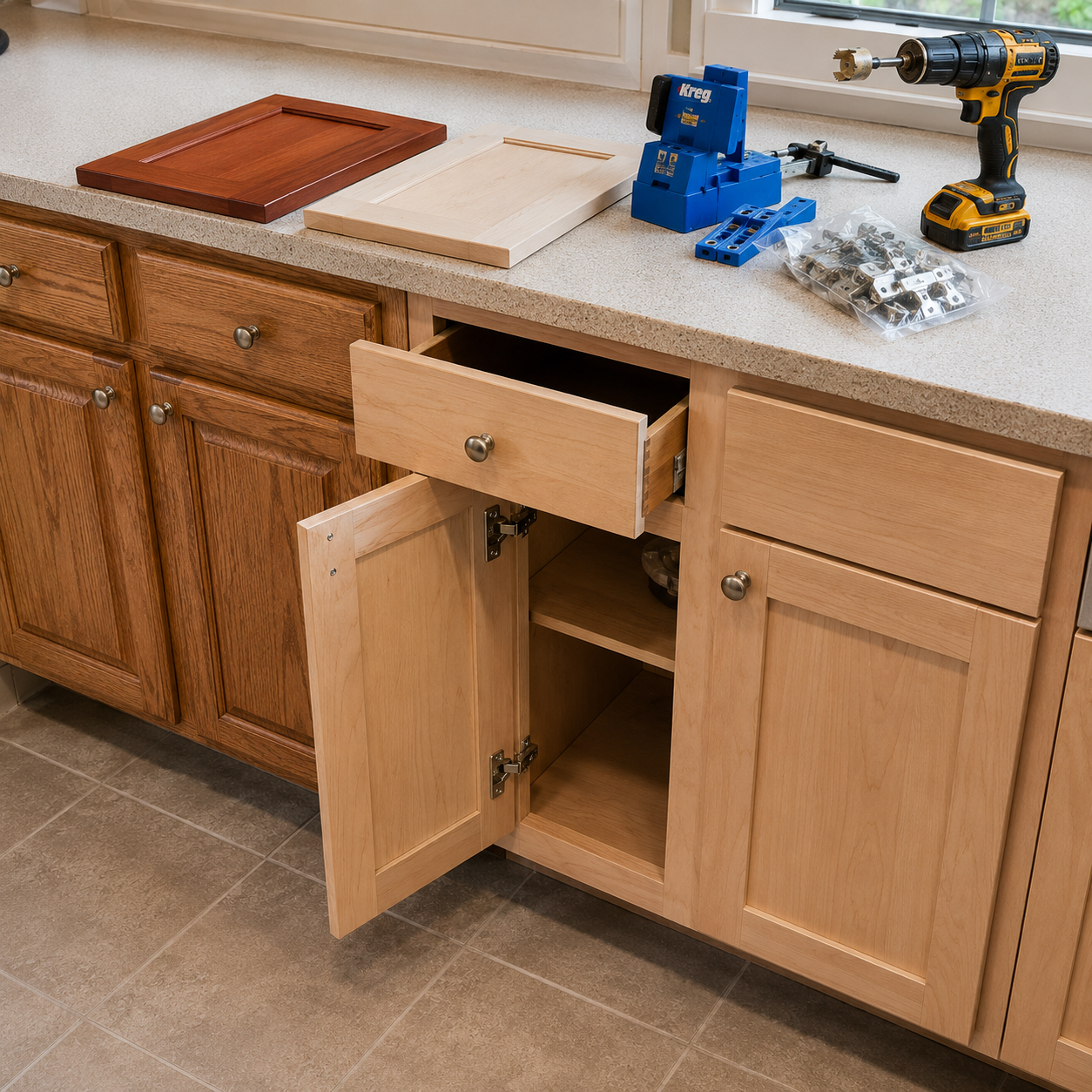 Solid Wood Door + Drawer Front Replacement by WM Construction, Centerville, MA