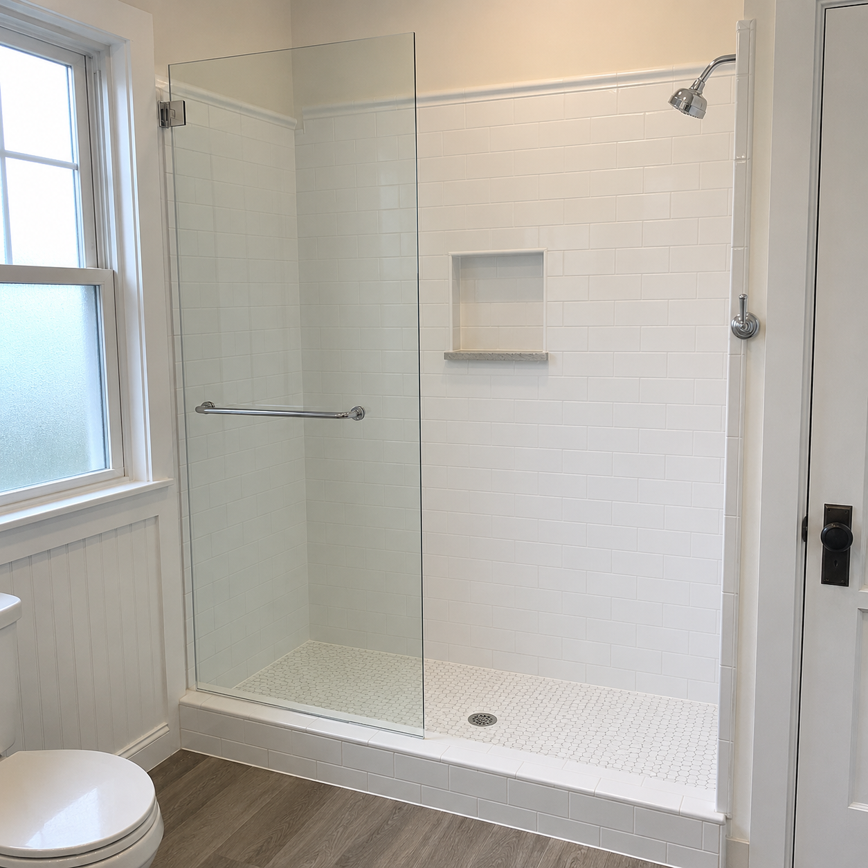 Standard Alcove Walk-In Shower (32–60" Width) by WM Construction, Centerville, MA