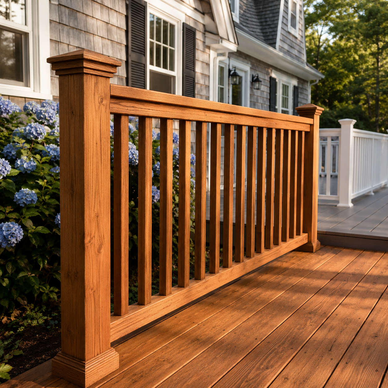 Wood Baluster Railing by WM Construction, Centerville, MA