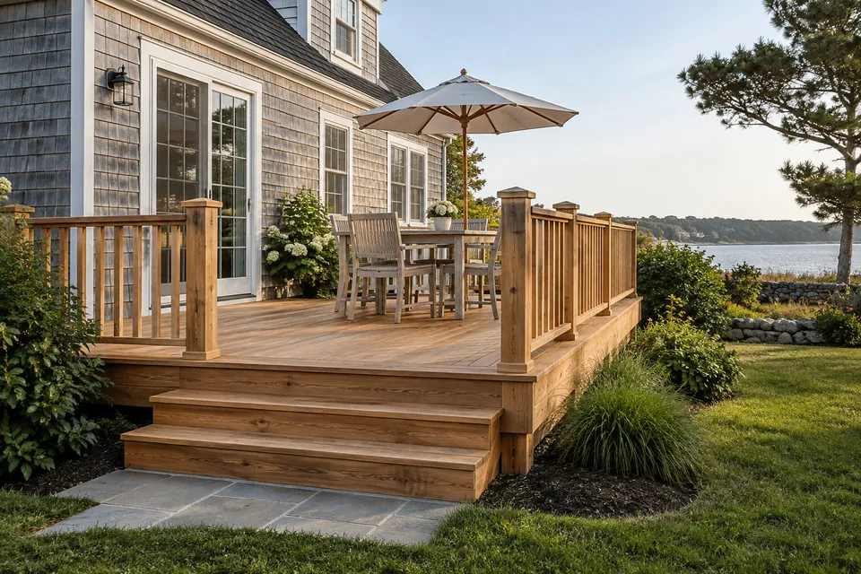 Cedar deck in Yarmouth Massachusetts